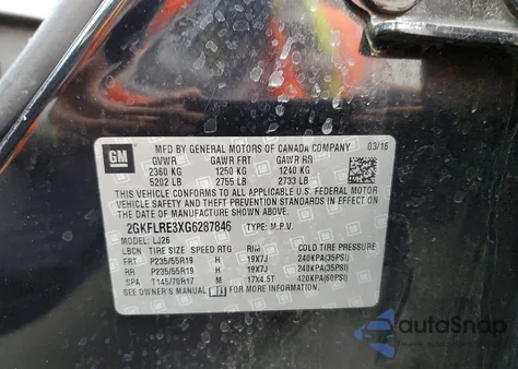 2016 GMC Terrain Denali from USA, damaged, VIN 2GKFLRE3XG6287846